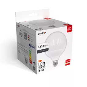 Avide Value LED G120 SMD Globe Opal E27 18W WW 3000K
