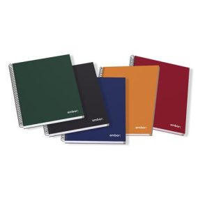   Spirálfüzet, A5, vonalas, 120 lap, keményfedeles, AMBAR "Ideas", vegyes színek