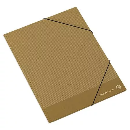 Gumis mappa, karton, A/4, AMBAR "Kraft", vegyek színek