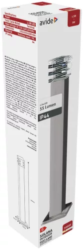 Avide kültéri álló lámpa Solana LED 1.5W WW 500mm IP44 Szatén Nikkel
