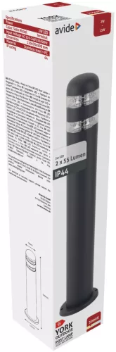 Avide kültéri álló lámpa York LED 2W WW 500mm IP44 Antracit