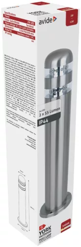 Avide kültéri álló lámpa York LED 2W WW 500mm IP44 Szatén Nikkel