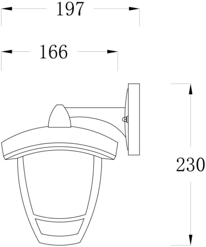 Avide Kültéri Fali Lámpa Aria-U 1xE27 Fekete IP44