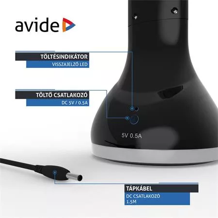 Asztali lámpa, LED, 4W, AVIDE "Calendar", fekete