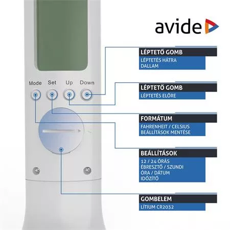 Asztali lámpa, LED, 4W, AVIDE "Calendar", fehér