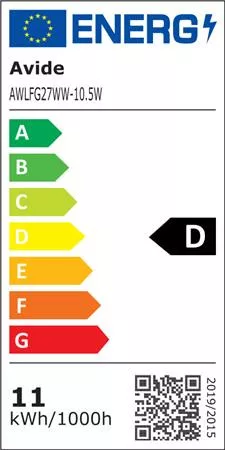 LED izzó, filament, E27, gömb, A60, 10,5W, 1521lm, 2700K, AVIDE