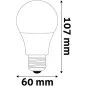 LED izzó, E27, gömb, A60, 8W, 806lm, 6400K, AVIDE