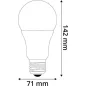 LED izzó, E27, gömb, A70, 16W, 1901lm, 3000K, AVIDE