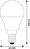 LED izzó, E14, kisgömb, G45, 4,5W, 470lm, 6400K, AVIDE