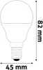LED izzó, E14, kisgömb, G45, 6,5W, 806lm, 6400K, AVIDE