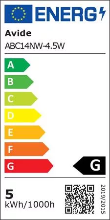 LED izzó, E14, gyertya, 4,5W, 470lm, 4000K, AVIDE