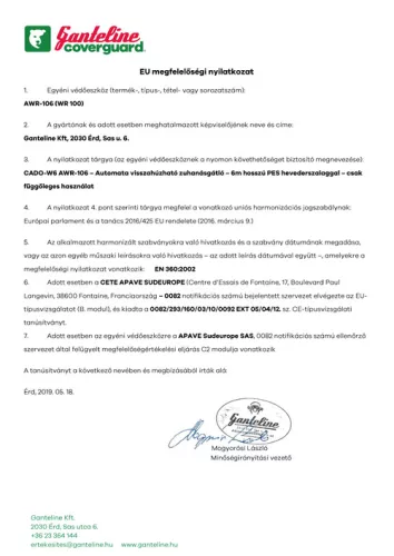 CADO-W6 VISSZAHÚZHATÓ ZUHANÁSGÁTLÓ_6M