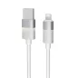   Töltőkábel, USB-A - lightning (Apple), 1 m, AVAX "CB310 Glowy", fehér