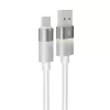 Töltőkábel, USB-A - USB-C, 18W, 1 m, AVAX "CB312 Glowy", fehér