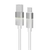 Töltőkábel, USB-A - USB-C, 18W, 1 m, AVAX "CB312 Glowy", fehér