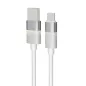   Töltőkábel, USB-A - USB-C, 18W, 1 m, AVAX "CB312 Glowy", fehér