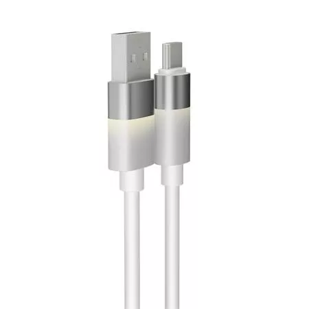 Töltőkábel, USB-A - USB-C, 18W, 1 m, AVAX "CB312 Glowy", fehér