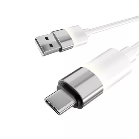Töltőkábel, USB-A - USB-C, 18W, 1 m, AVAX "CB312 Glowy", fehér