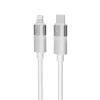 Töltőkábel, USB-C - lightning (Apple), 27W, 1 m, AVAX "CB314 Glowy", fehér