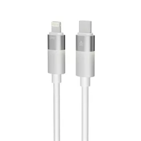   Töltőkábel, USB-C - lightning (Apple), 27W, 1 m, AVAX "CB314 Glowy", fehér