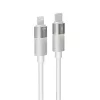 Töltőkábel, USB-C - lightning (Apple), 27W, 1 m, AVAX "CB314 Glowy", fehér