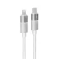   Töltőkábel, USB-C - lightning (Apple), 27W, 1 m, AVAX "CB314 Glowy", fehér