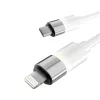 Töltőkábel, USB-C - lightning (Apple), 27W, 1 m, AVAX "CB314 Glowy", fehér