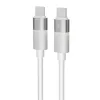 Töltőkábel, USB-C - USB-C, 60W, 1 m, AVAX "CB316 Glowy", fehér