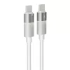 Töltőkábel, USB-C - USB-C, 60W, 1 m, AVAX "CB316 Glowy", fehér
