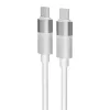 Töltőkábel, USB-C - USB-C, 60W, 1 m, AVAX "CB316 Glowy", fehér
