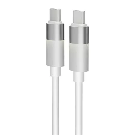 Töltőkábel, USB-C - USB-C, 60W, 1 m, AVAX "CB316 Glowy", fehér