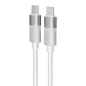   Töltőkábel, USB-C - USB-C, 60W, 1 m, AVAX "CB316 Glowy", fehér