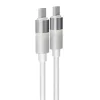 Töltőkábel, USB-C - USB-C, 60W, 1 m, AVAX "CB316 Glowy", fehér