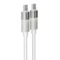   Töltőkábel, USB-C - USB-C, 60W, 1 m, AVAX "CB316 Glowy", fehér