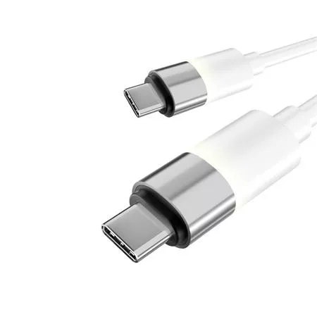 Töltőkábel, USB-C - USB-C, 60W, 1 m, AVAX "CB316 Glowy", fehér