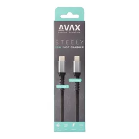   Töltőkábel, USB-C - Lightning, 27W, 1 m, AVAX "CB316 Glowy", fehér