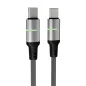   Töltőkábel, USB-C - USB-C, 60W, 1 m, AVAX "CB632 Steely LED", fekete