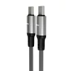 Töltőkábel, USB-C - USB-C, 60W, 1 m, AVAX "CB632 Steely LED", fekete