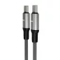   Töltőkábel, USB-C - USB-C, 60W, 1 m, AVAX "CB632 Steely LED", fekete