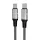 Töltőkábel, USB-C - USB-C, 60W, 2 m, AVAX "CB632 Steely LED", fekete