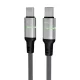 Töltőkábel, USB-C - USB-C, 60W, 2 m, AVAX "CB632 Steely LED", fekete