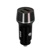 Autós töltő, USB-C, USB-A, AVAX "CC340B", fekete