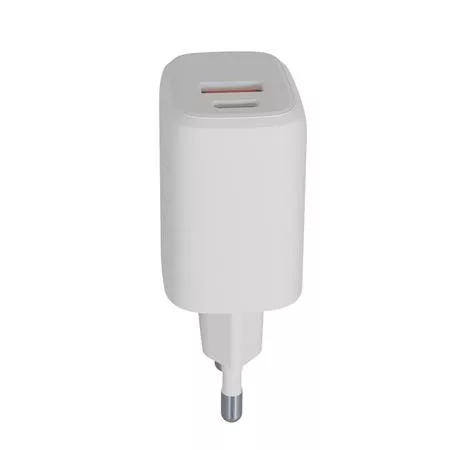 Hálózati töltő, USB-A + USB-C, 12W, AVAX "CH312W Speedy", fehér