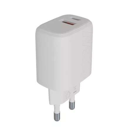 Hálózati töltő, USB-A + USB-C, 12W, AVAX "CH312W Speedy", fehér