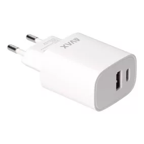   Hálózati töltő, USB-A + USB-C, 20W, AVAX "CH320 Speedy", fehér