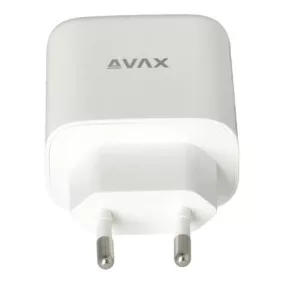   Hálózati töltő, GaN, USB-A + USB-C, AVAX "CH360 Speedy", fehér