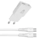 Hálózati töltő + USB-C - USB-C kábel, 1,5 m,  AVAX "CH6413", fehér