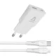 Hálózati töltő + USB-C - Lightning (Apple) kábel,  AVAX "CH6414", fehér