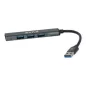   USB 3.0 elosztó-HUB, 4 port, USB 3.0, AVAX "HB600", fekete