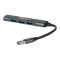   USB 3.0 elosztó-HUB, 4 port, USB 3.0, AVAX "HB600", fekete